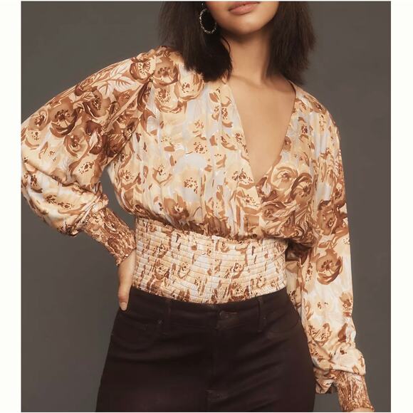 Anthropologie Tiny Valentina Long Sleeve Printed Surplice Top Size 3X Plus NWT - Picture 1 of 12